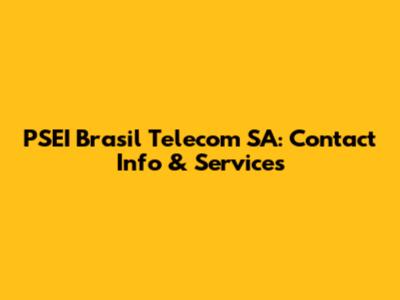 PSEI Brasil Telecom SA: Contact Info & Services